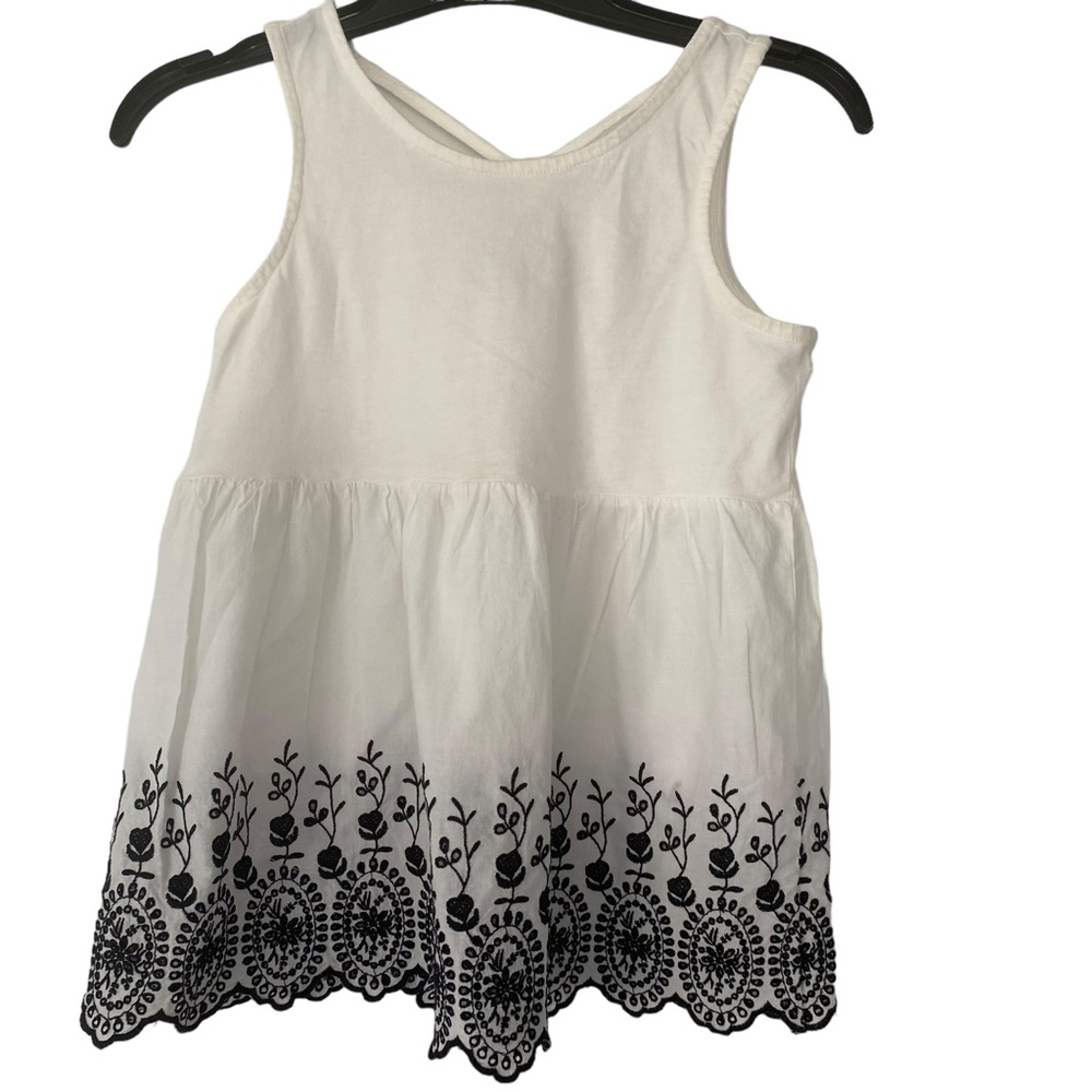 GAP White Embroidered Tank Top - Girls 12 Years Old